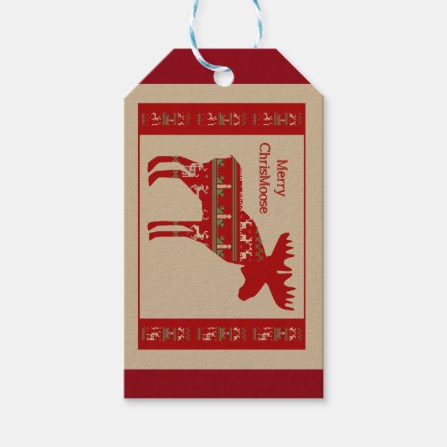 Frohe Weihnachtsmuose in Weihnachten Sweater Tier Geschenkanhänger (Vorderseite)