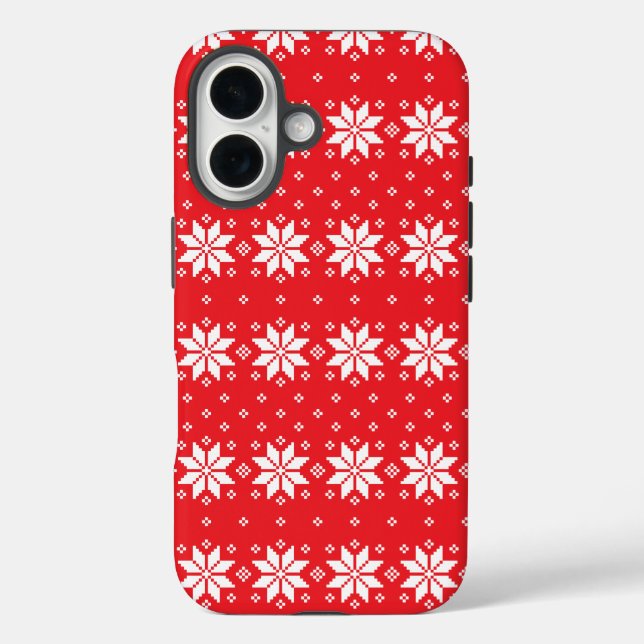 Frohe Weihnachtsmuster 5 iPhone 16 Hülle (Rückseite)