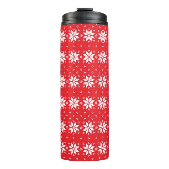 Frohe Weihnachtsmuster 5 Thermosbecher (Vorderseite)