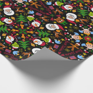 Frohe Weihnachtsmuster Design als Doodle-Welt Geschenkpapier
