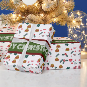 Frohe Weihnachtsmuster Elegant Geschenkpapier
