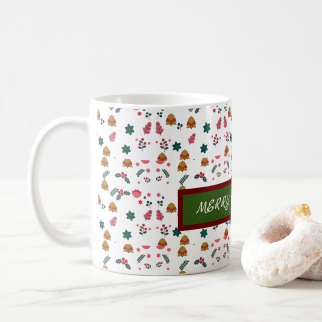 Frohe Weihnachtsmuster Elegant Kaffeetasse (Mit Donut)