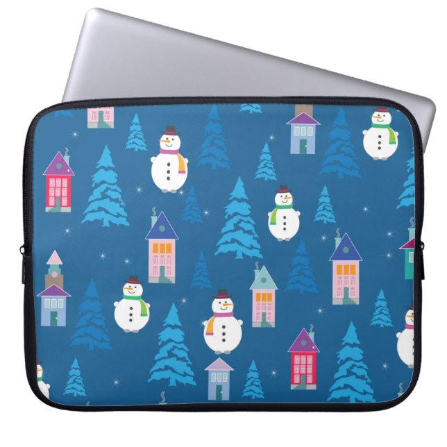 Frohe Weihnachtsmuster Laptopschutzhülle (Vorderseite)