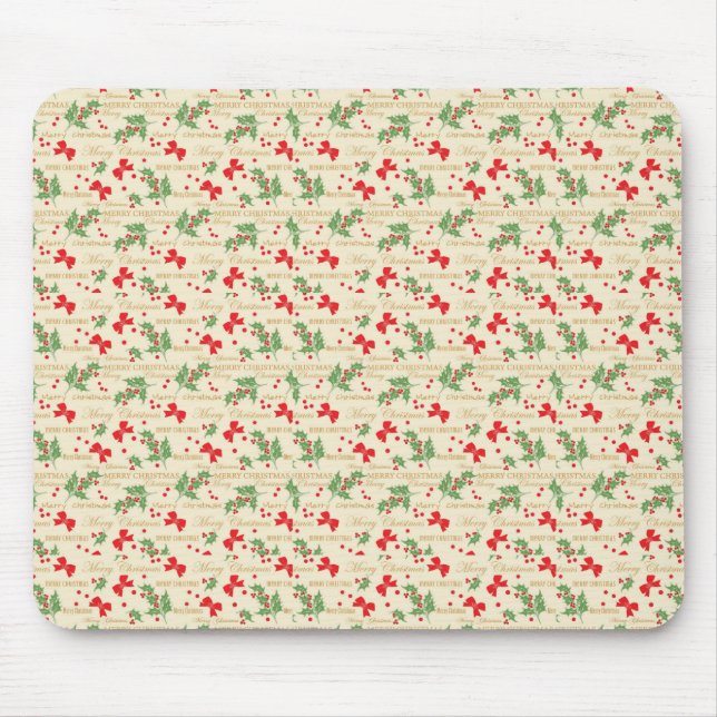 Frohe Weihnachtsmuster Mousepad (Vorne)