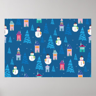 Frohe Weihnachtsmuster Poster