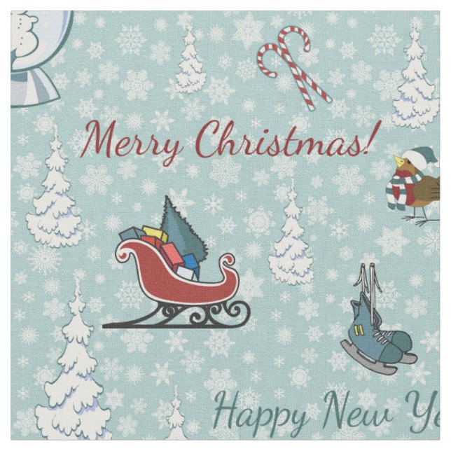 Frohe Weihnachtsmuster Stoff (Nahaufnahme)