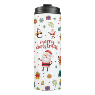 Frohe Weihnachtsmuster Thermosbecher
