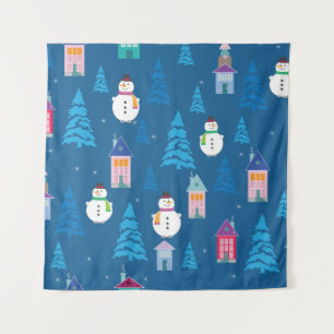 Frohe Weihnachtsmuster Wandteppich