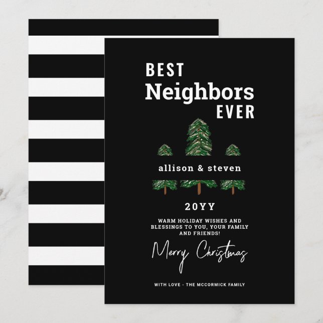 Frohe Weihnachtsnachbarschaft Feiertagskarte (Vorne/Hinten)