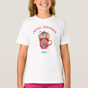 Frohe Weihnachtsnamen Süßigkeiten Haus, Jugend XS T-Shirt