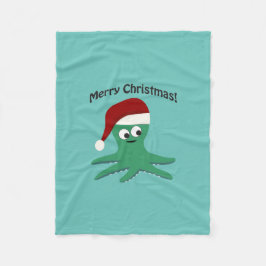 Frohe Weihnachtsoktopus Fleecedecke