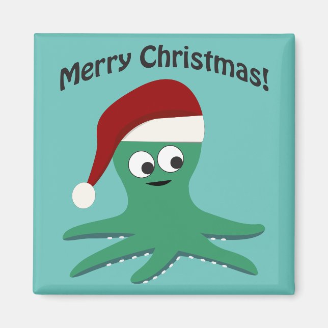 Frohe Weihnachtsoktopus Magnet (Vorne)