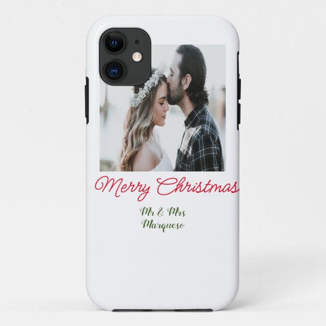 Frohe Weihnachtspaar Foto geben Namen glücklichen  Case-Mate iPhone Hülle (Rückseite)