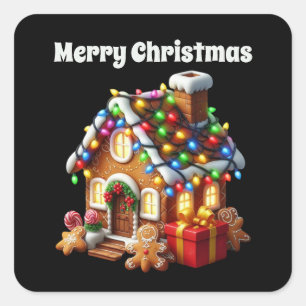 Frohe Weihnachtspackerei Quadratischer Aufkleber