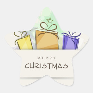 Frohe Weihnachtspakete Stern-Aufkleber