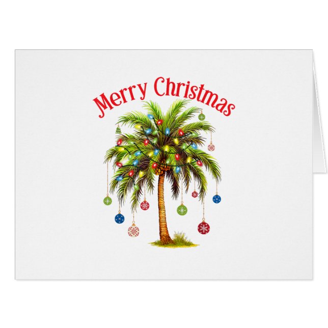 Frohe Weihnachtspalme Tree Light Hawaiian Tropical (Vorderseite (Horizontal))