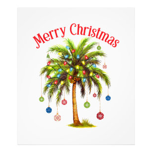 Frohe Weihnachtspalme Tree Light Hawaiian Tropical Fotodruck