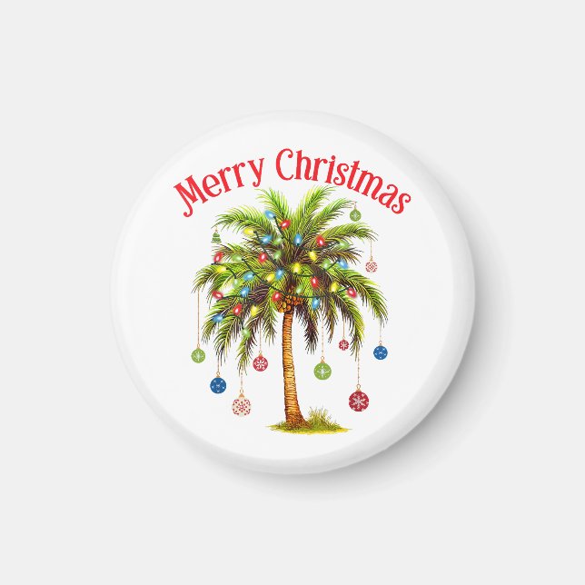 Frohe Weihnachtspalme Tree Light Hawaiian Tropical Magnet (Vorne)