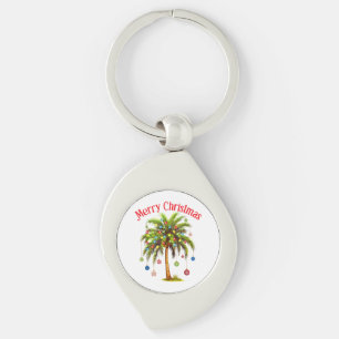 Frohe Weihnachtspalme Tree Light Hawaiian Tropical Schlüsselanhänger