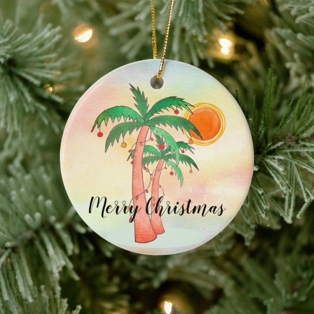 Frohe Weihnachtspalmen Bäume farbenfrohe Ornamente (Baum)