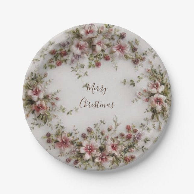 Frohe Weihnachtspapierplatte Pappteller (Vorderseite)