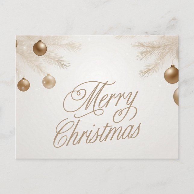 Frohe Weihnachtspastel Gold Ornamente Feiertagspostkarte (Vorderseite)