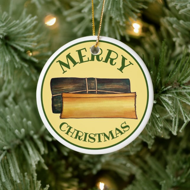 Frohe Weihnachtspasteles Puerto Rico Banana Cakes Keramik Ornament (Baum)