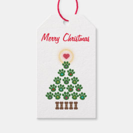 Frohe Weihnachtspaw Print Tree Geschenk-Tag Geschenkanhänger