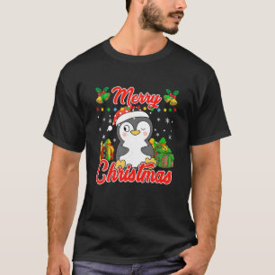Frohe Weihnachtspenguin Santa Lights T-Shirt Niedl