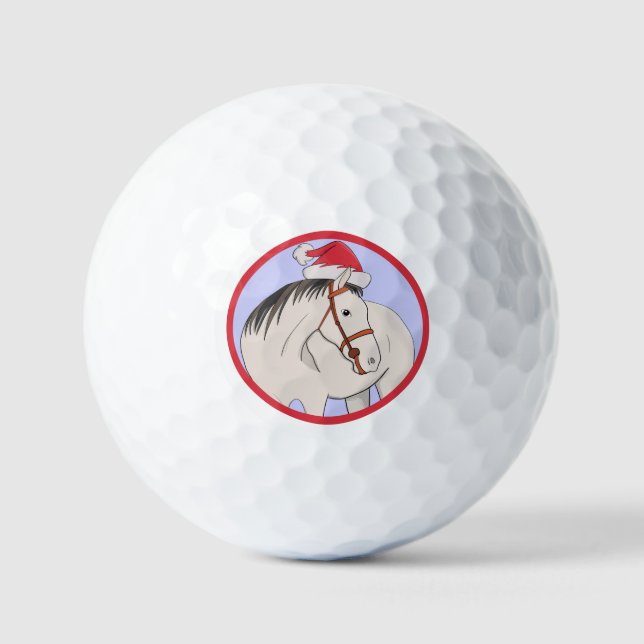 Frohe Weihnachtspferde Golfball (Vorderseite)