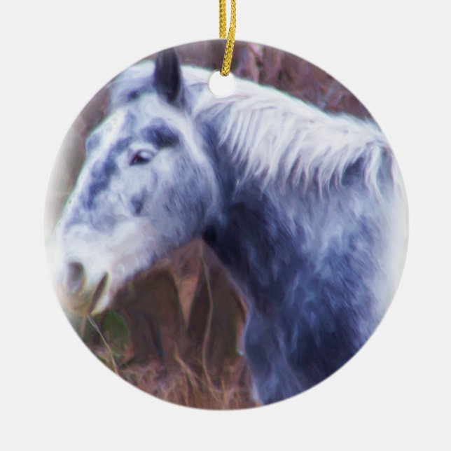 Frohe Weihnachtspferde Keramikornament (Vorne)