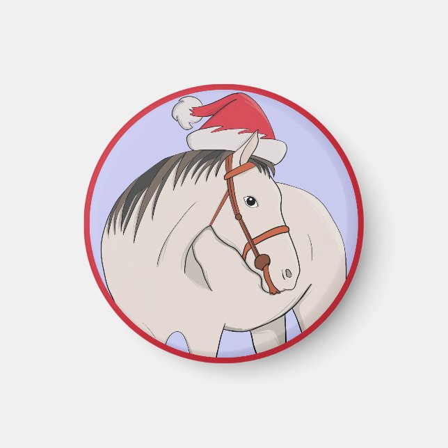 Frohe Weihnachtspferde Magnet (Vorne)