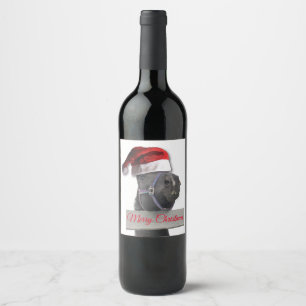 Frohe Weihnachtspferde Weinetikett