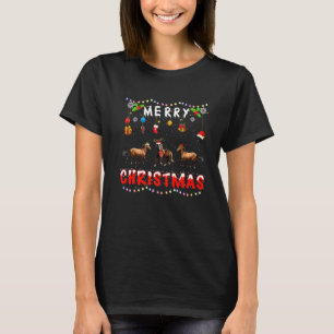 Frohe Weihnachtspferde Xmas Tiere Pajama T-Shirt