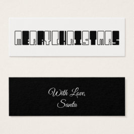 Frohe Weihnachtspiano Keys Typografie Schwarz-weiß