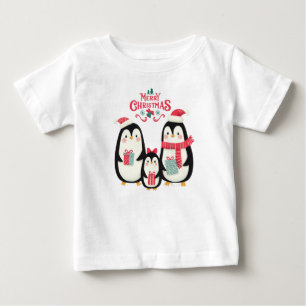 Frohe Weihnachtspinguine Baby T-shirt