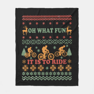 Frohe Weihnachtspulli auf dem Fahrrad Fleecedecke