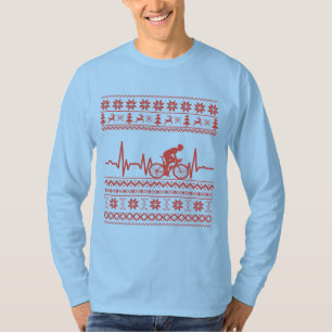 Frohe Weihnachtspulli auf dem Fahrrad T-Shirt