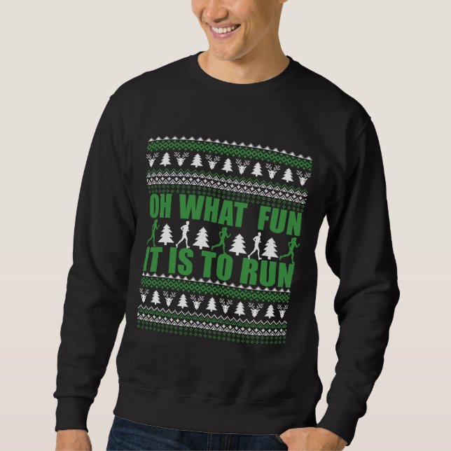 Frohe Weihnachtspullover Laufstrecke Sweatshirt (Vorderseite)