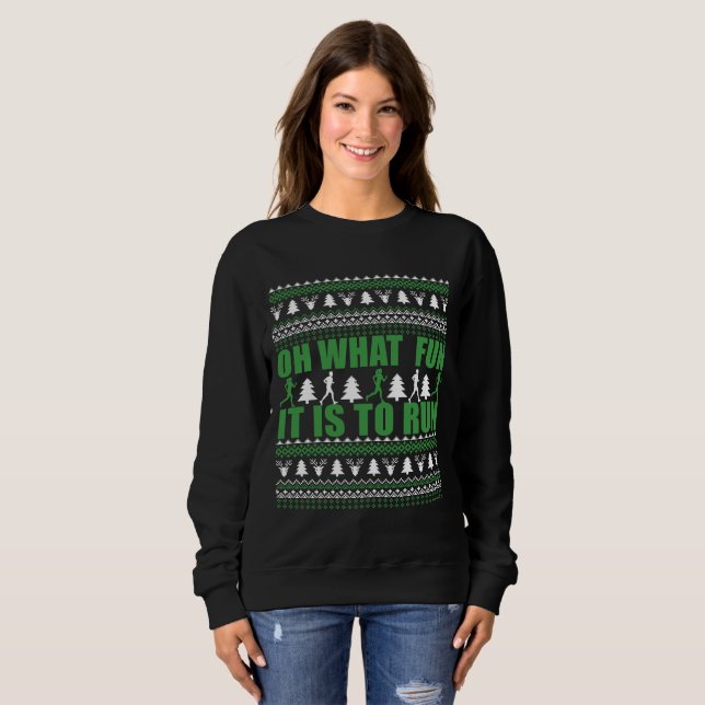 Frohe Weihnachtspullover Laufstrecke Sweatshirt (Vorne ganz)