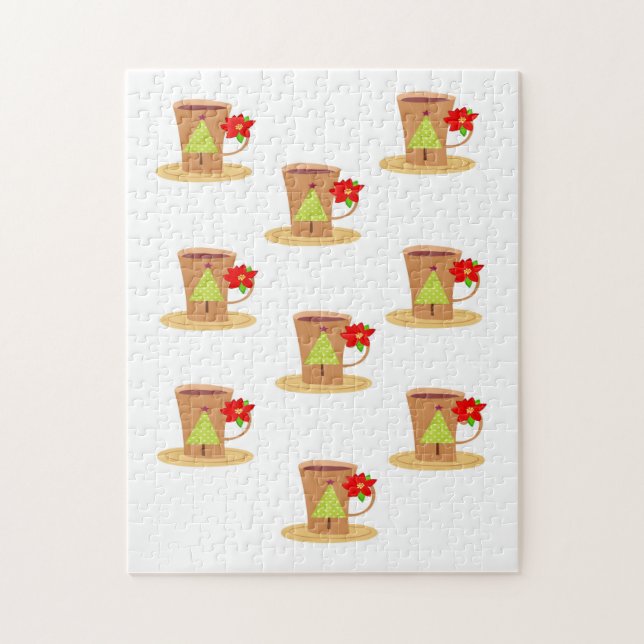 Frohe Weihnachtspuzzle Weihnachten Tasse (Vertikal)