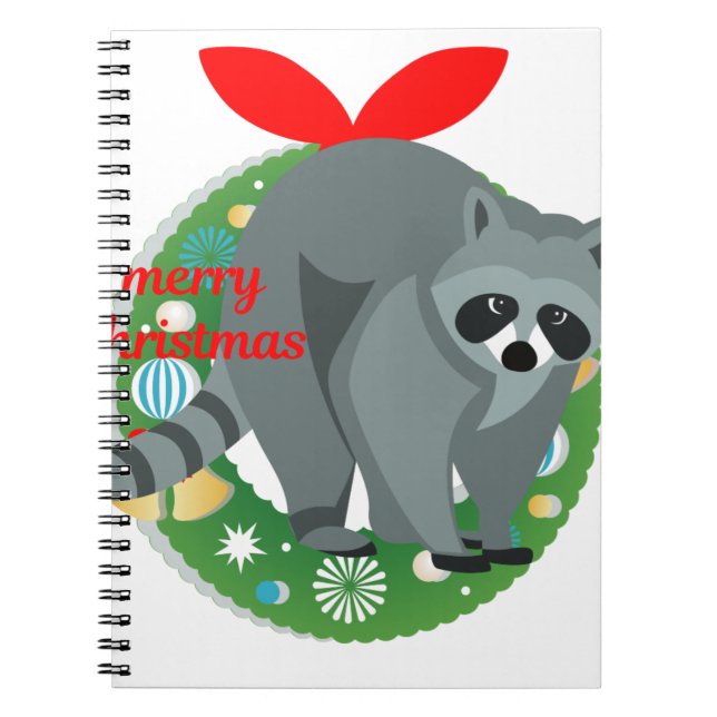 Frohe Weihnachtsracoon Notizblock (Vorderseite)