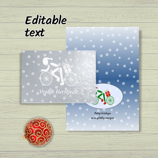 Frohe Weihnachtsradfahrer Dutch Foil Card Folienkarte (Von Creator hochgeladen)