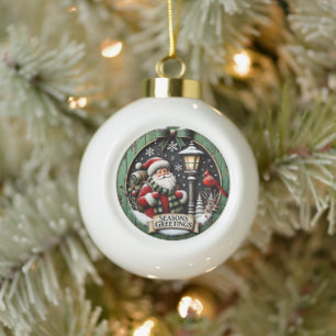 Frohe Weihnachtsreise Weihnachten mit Rucksack Keramik Kugel-Ornament