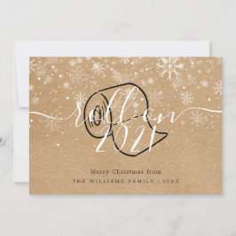 Frohe Weihnachtsrolle auf Neujahr Rustikaler Spaß Feiertagskarte