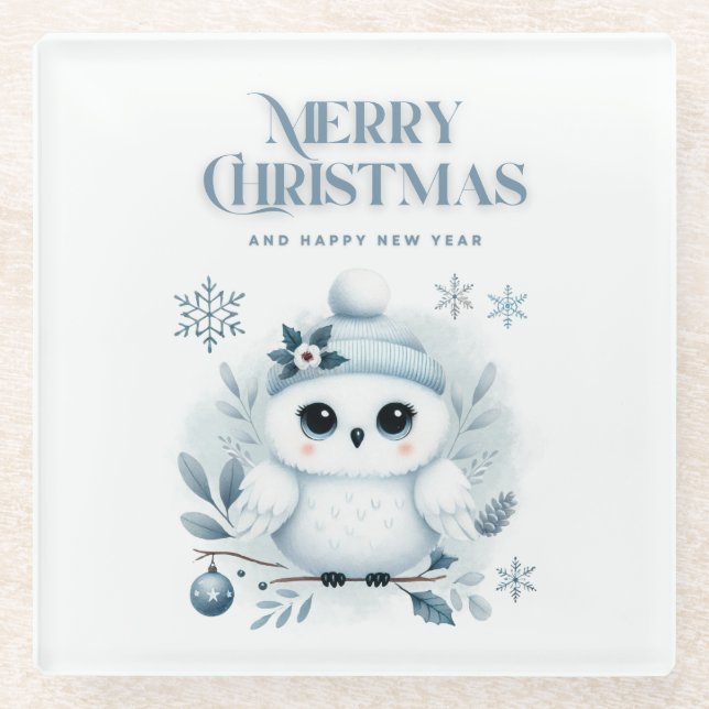 Frohe Weihnachtsschale Glasuntersetzer (Vorderseite)