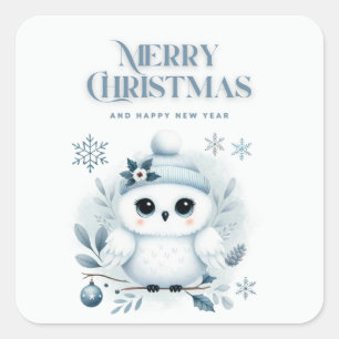 Frohe Weihnachtsschale Quadratischer Aufkleber