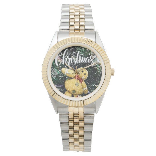 Frohe Weihnachtsschau Armbanduhr (Vorderseite)