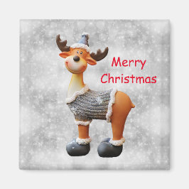 Frohe Weihnachtsschlange mit einem Hut Magnet