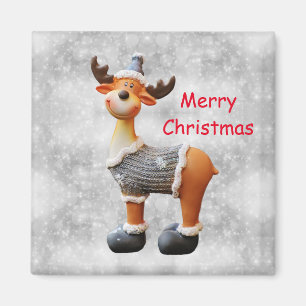 Frohe Weihnachtsschlange mit einem Hut Magnet